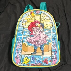 The Little Mermaid Stained Glass Image Loungefly Backpack